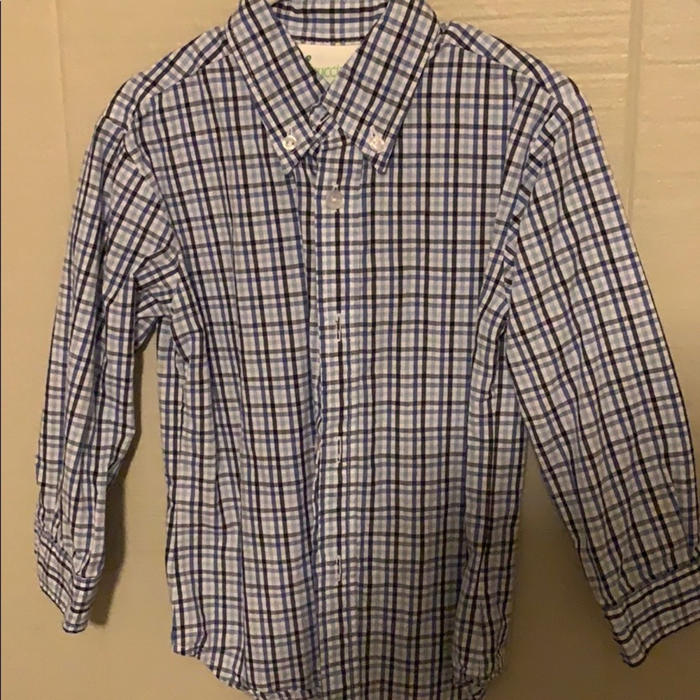 Blue plaid button up